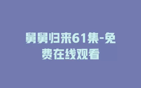 舅舅归来61集-免费在线观看