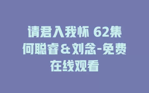 请君入我怀 62集何聪睿＆刘念-免费在线观看