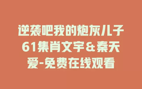 逆袭吧我的炮灰儿子61集肖文宇＆秦天爱-免费在线观看