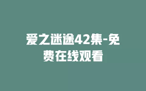 爱之迷途42集-免费在线观看