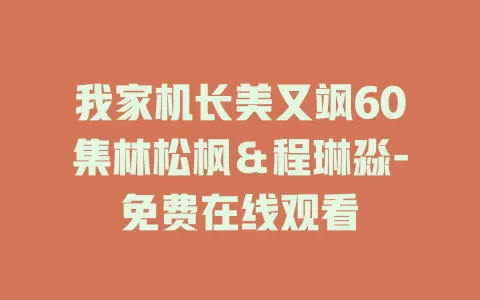 我家机长美又飒60集林松枫＆程琳淼-免费在线观看