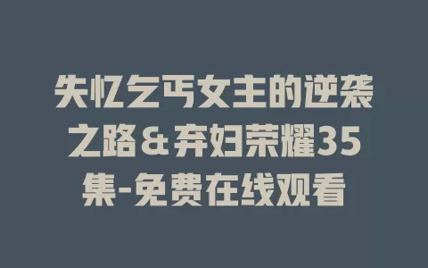 失忆乞丐女主的逆袭之路＆弃妇荣耀35集-免费在线观看