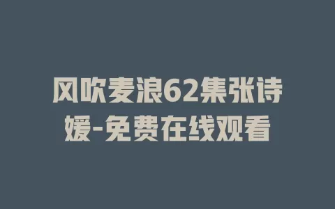 风吹麦浪62集张诗媛-免费在线观看