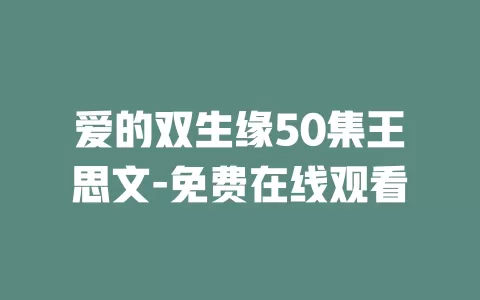 爱的双生缘50集王思文-免费在线观看
