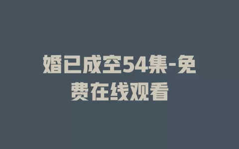 婚已成空54集-免费在线观看