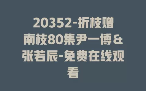 20352-折枝赠南枝80集尹一博＆张若辰-免费在线观看