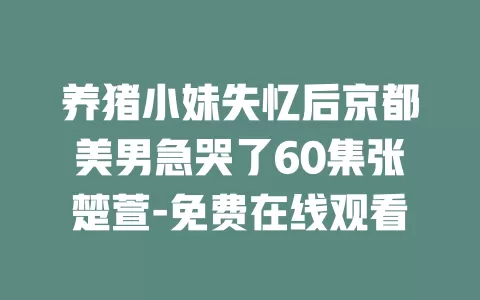 养猪小妹失忆后京都美男急哭了60集张楚萱-免费在线观看