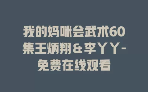 我的妈咪会武术60集王炳翔＆李丫丫-免费在线观看