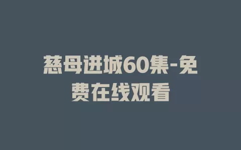 慈母进城60集-免费在线观看