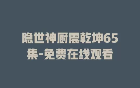 隐世神厨震乾坤65集-免费在线观看