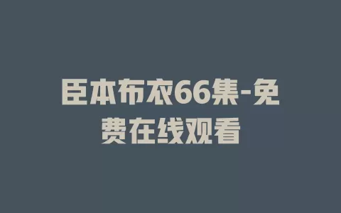 臣本布衣66集-免费在线观看
